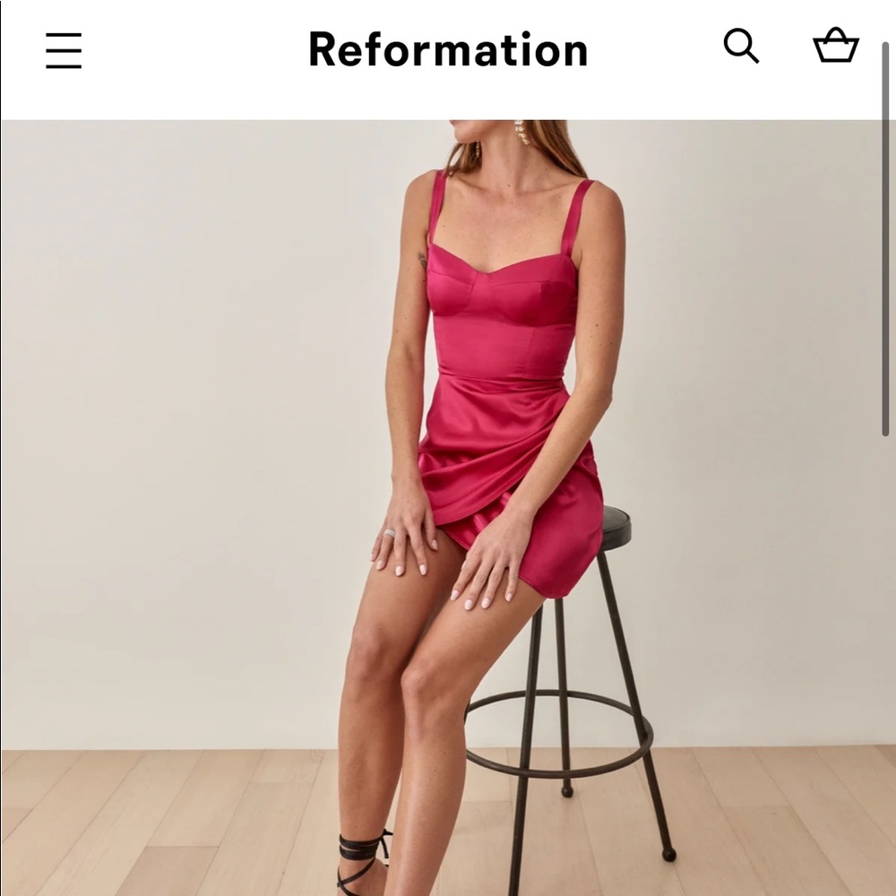 Reformation Fonda silk mini dress